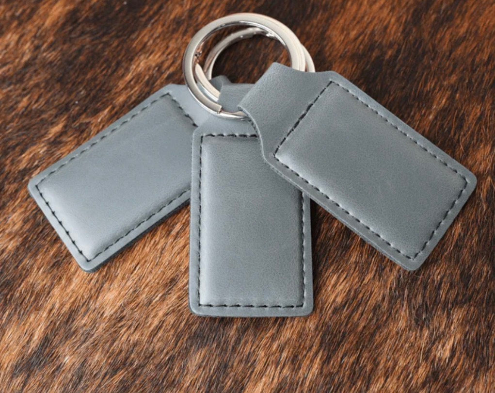 Leatherette Rectangular Keychain