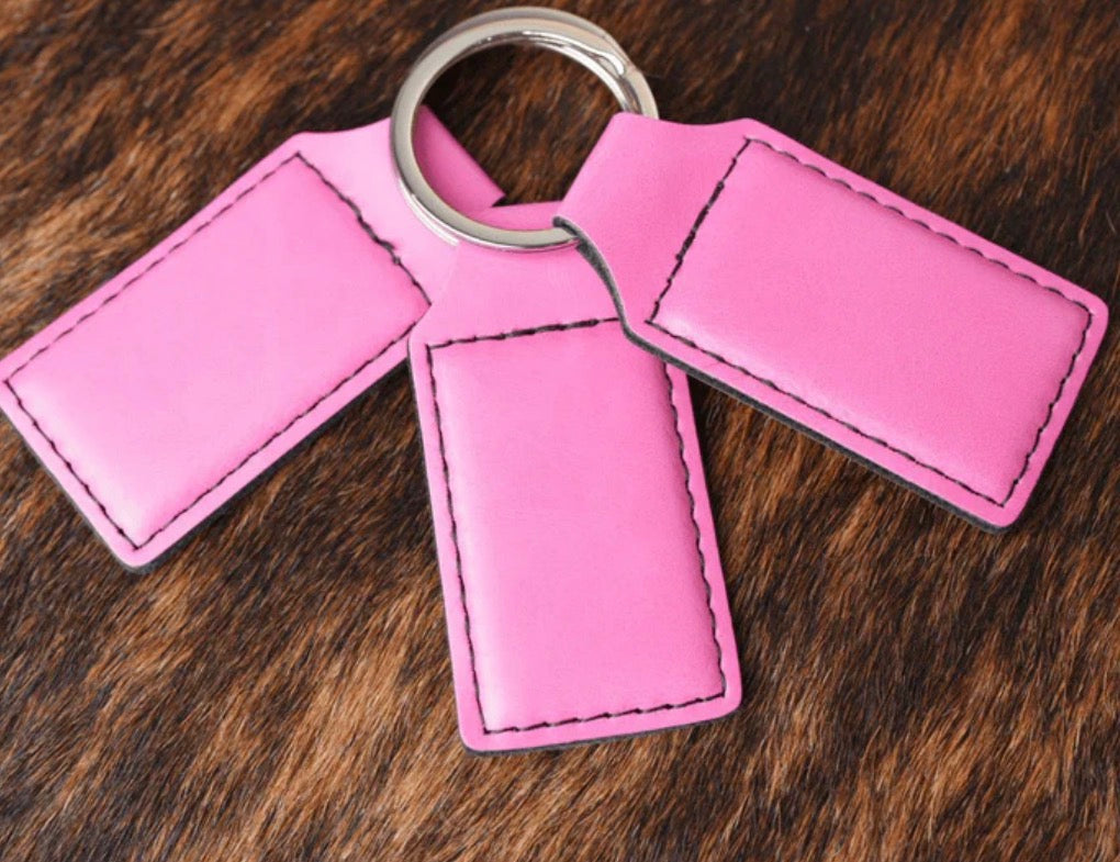 Leatherette Rectangular Keychain