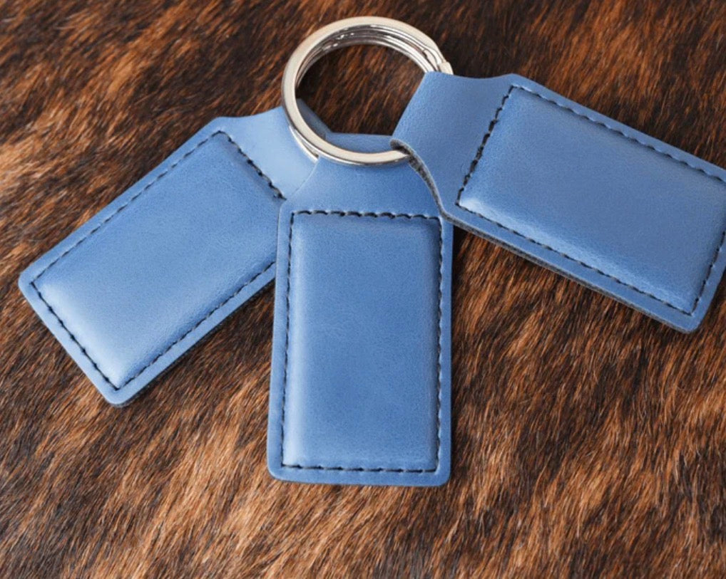 Leatherette Rectangular Keychain