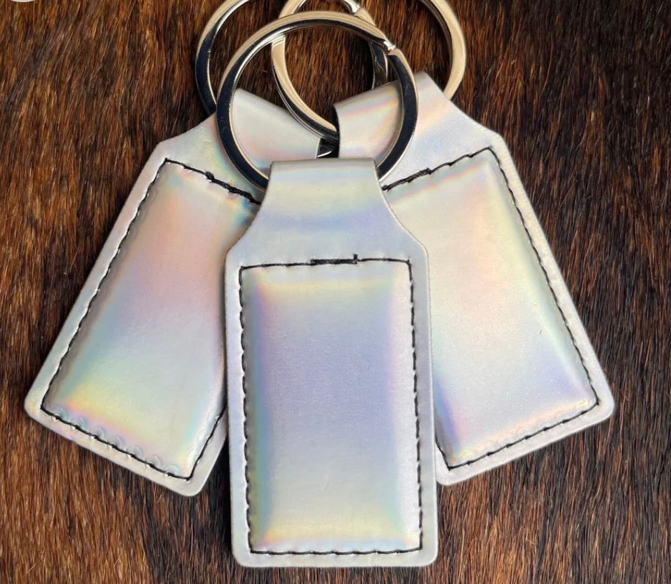 Leatherette Rectangular Keychain