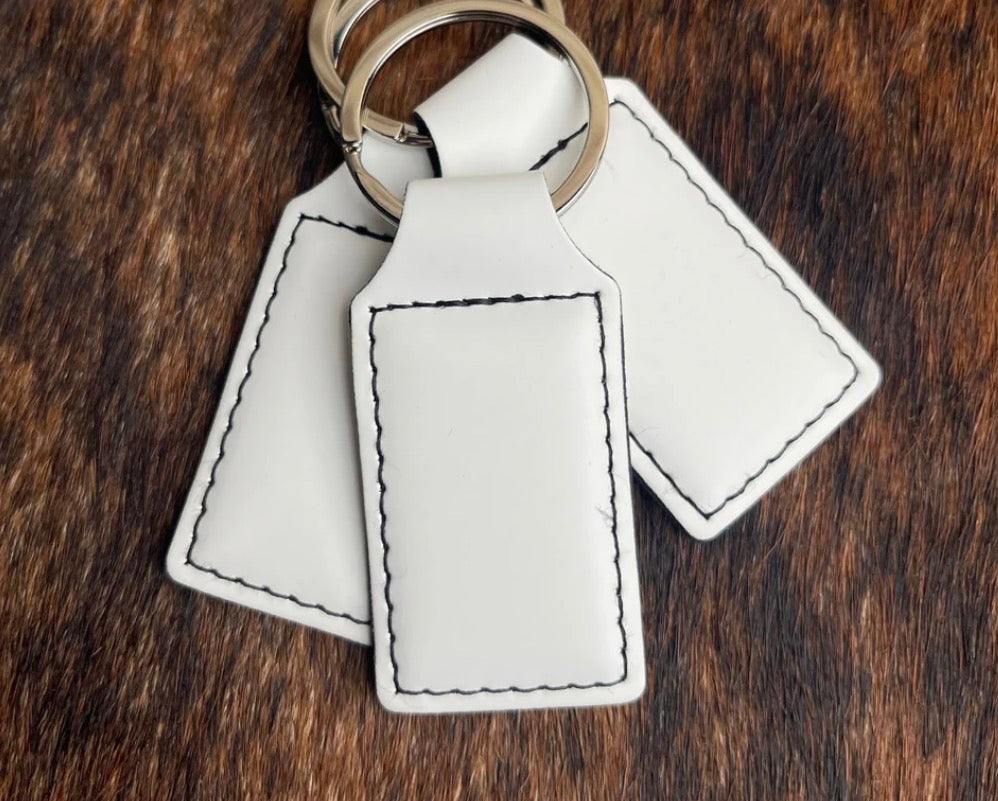 Leatherette Rectangular Keychain