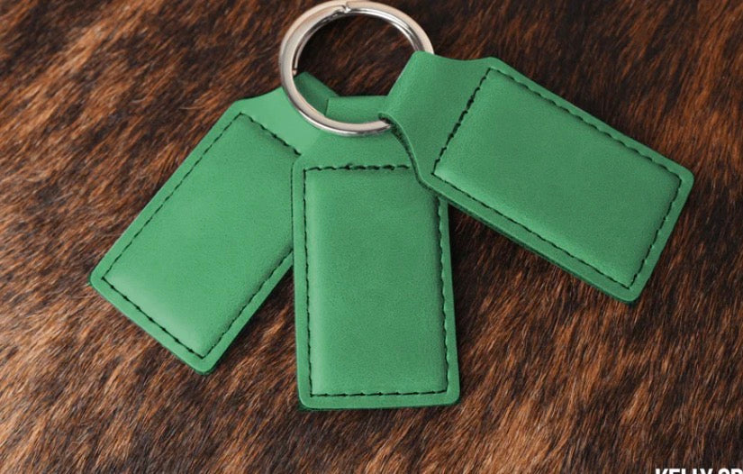 Leatherette Rectangular Keychain