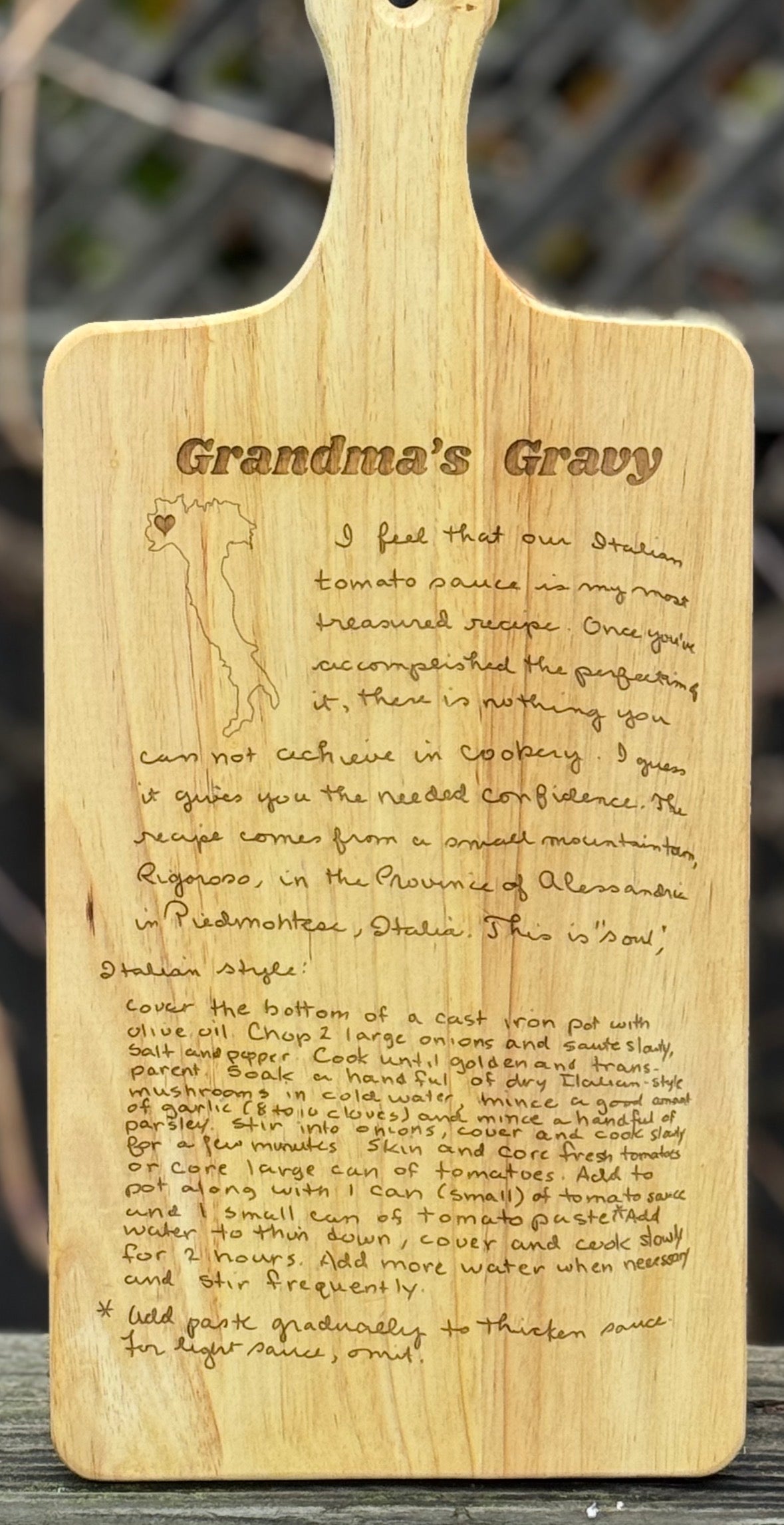 Handwritten Recipe Board