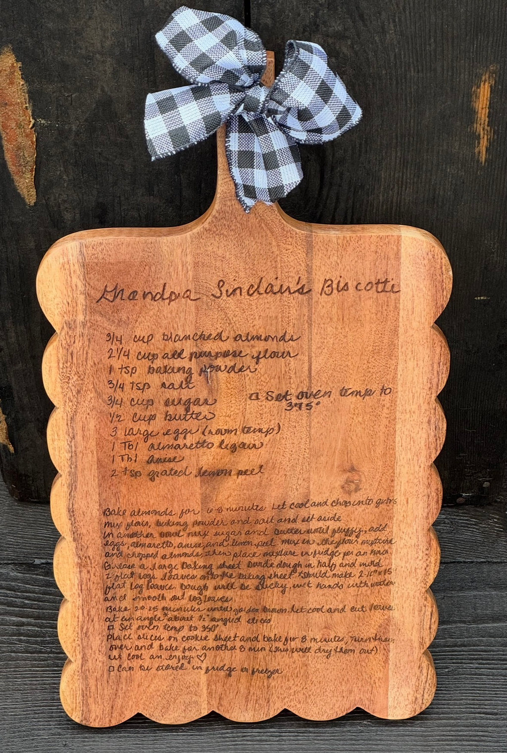 Handwritten Recipe Board