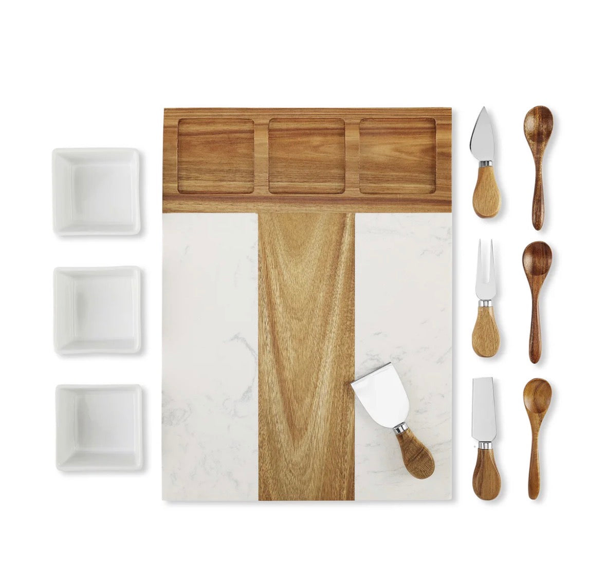 Marble Acacia Wood Charcuterie Board