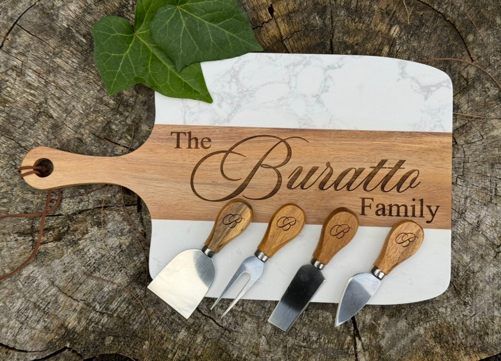 Marble Acacia Wood Serving Board