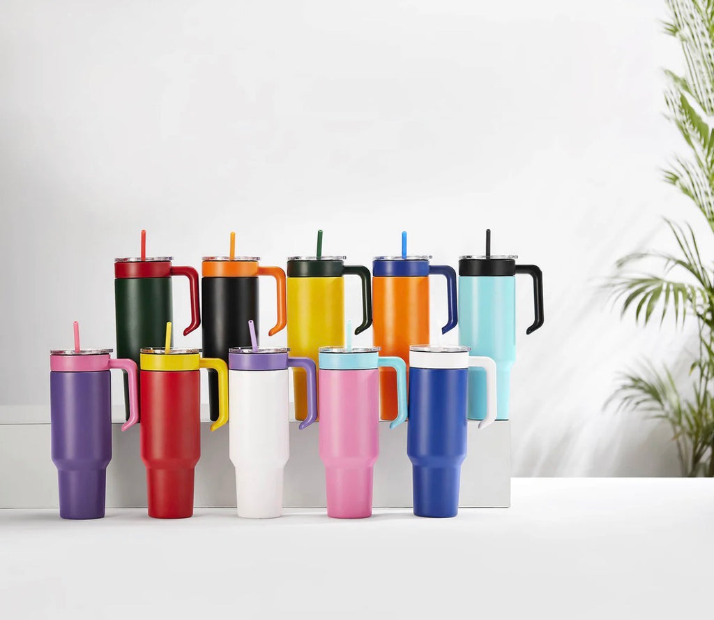 40 oz. Travel Tumbler with Handle - Esthetician & Cosmetology Theme