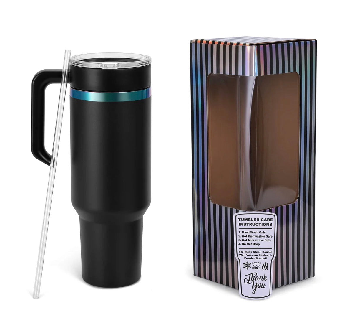 40 oz. Travel Tumbler with Handle - Esthetician & Cosmetology Theme