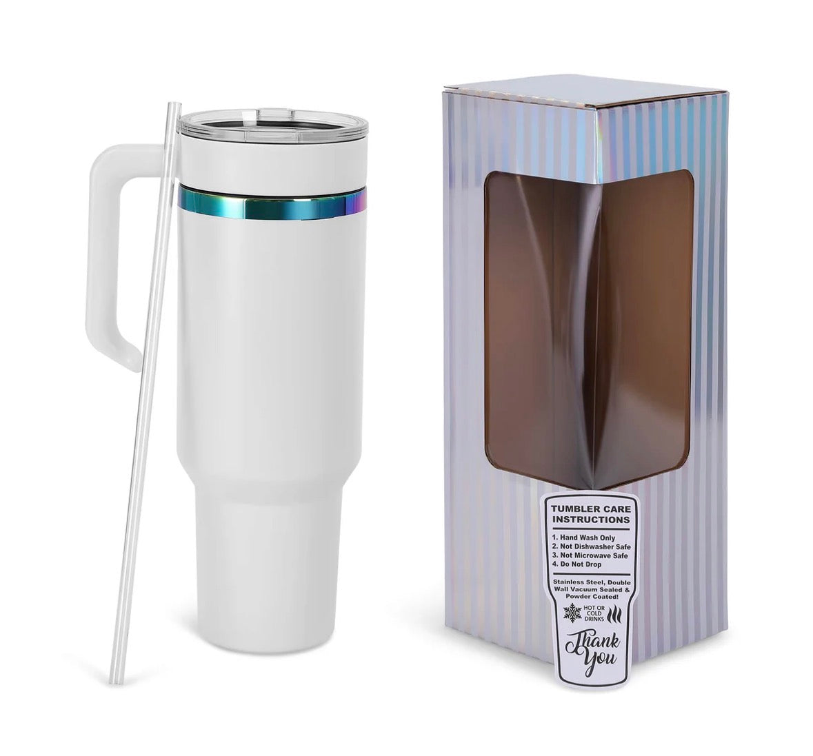 40 oz. Travel Tumbler with Handle - Esthetician & Cosmetology Theme