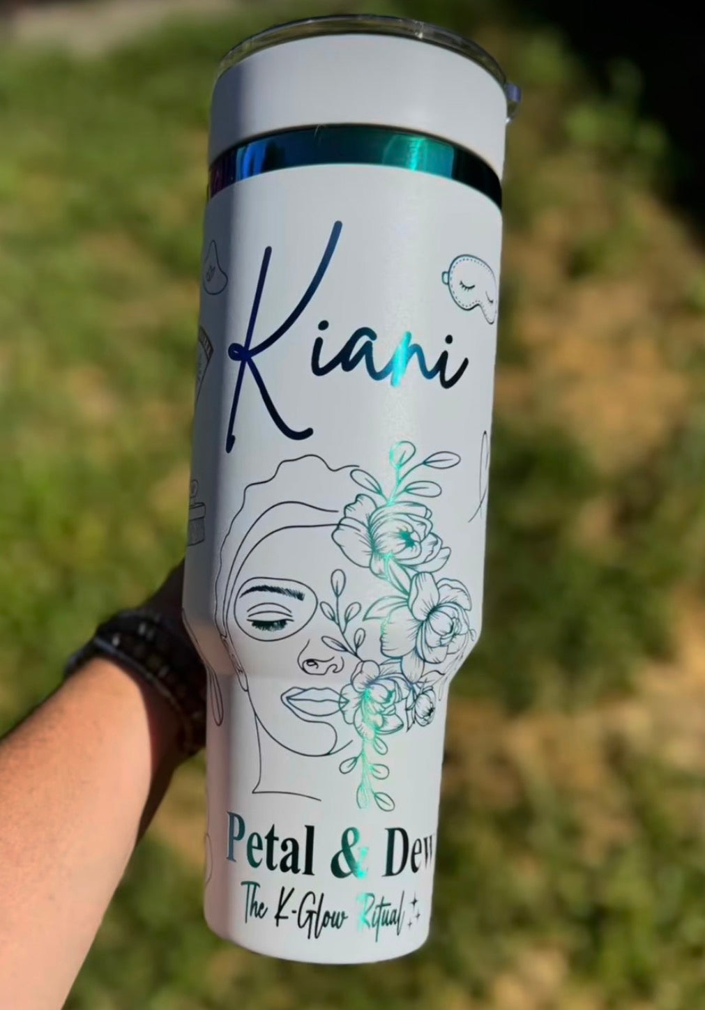 40 oz. Travel Tumbler with Handle - Esthetician & Cosmetology Theme
