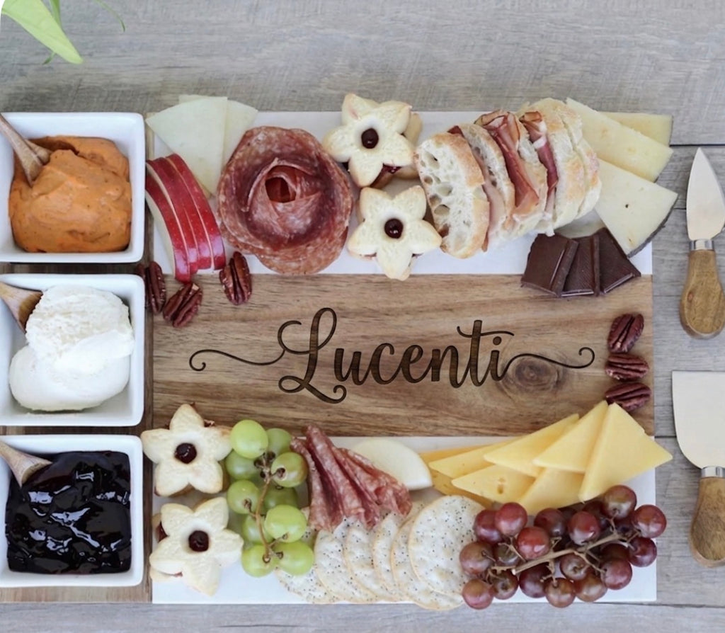 Marble Acacia Wood Charcuterie Board